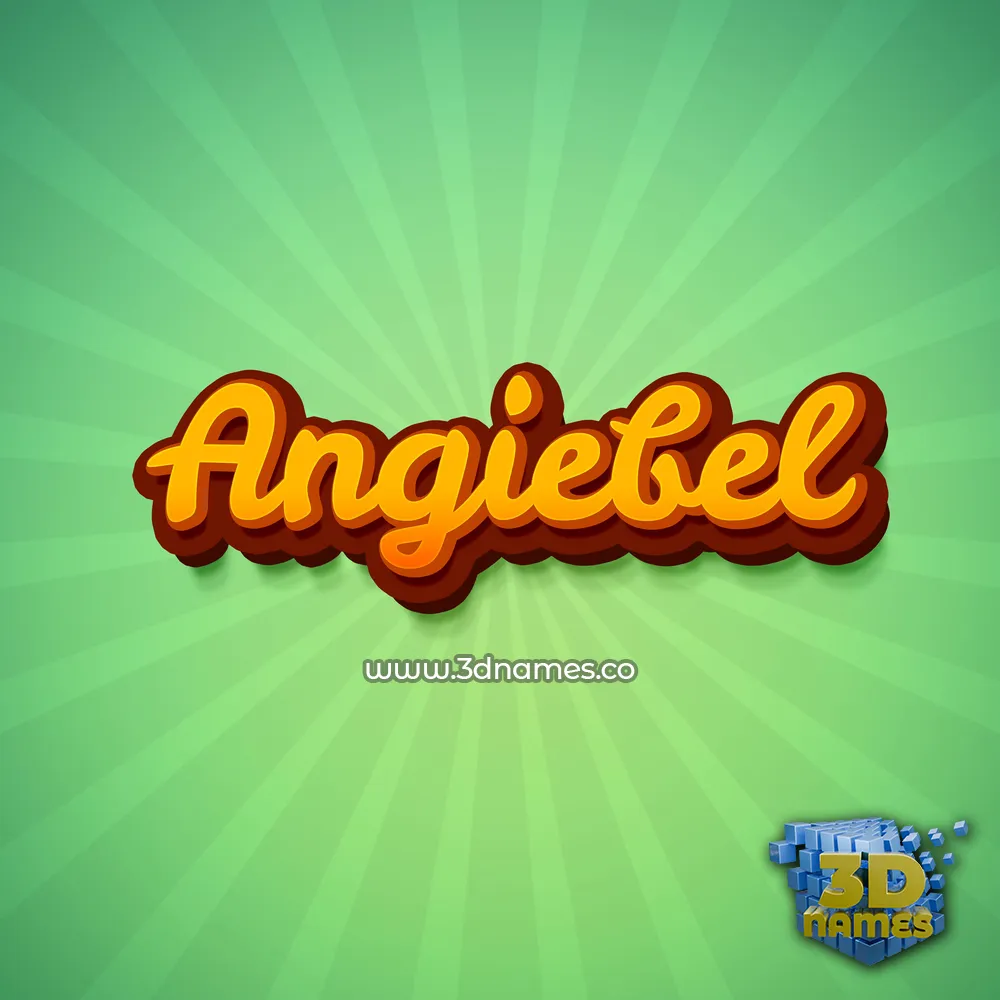 angiebel in Green Rays style - 3D name wallpaper