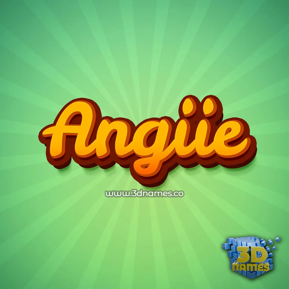 angiie in Green Rays style - 3D name wallpaper