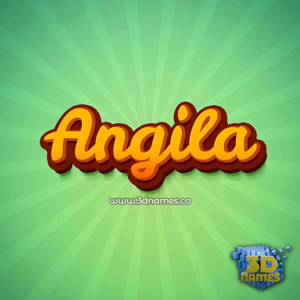 angila in Green Rays style - 3D name wallpaper
