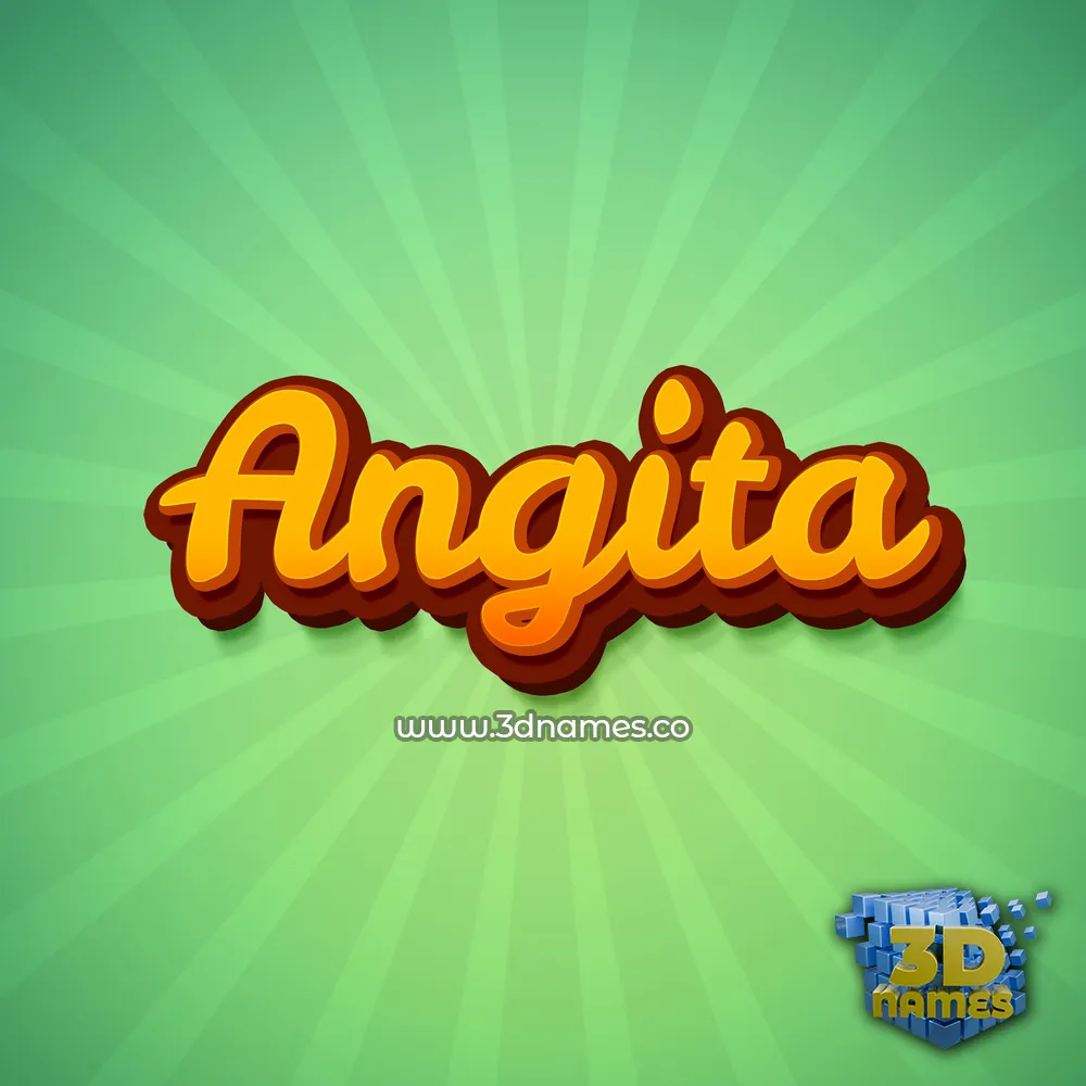 angita in Green Rays style - 3D name wallpaper