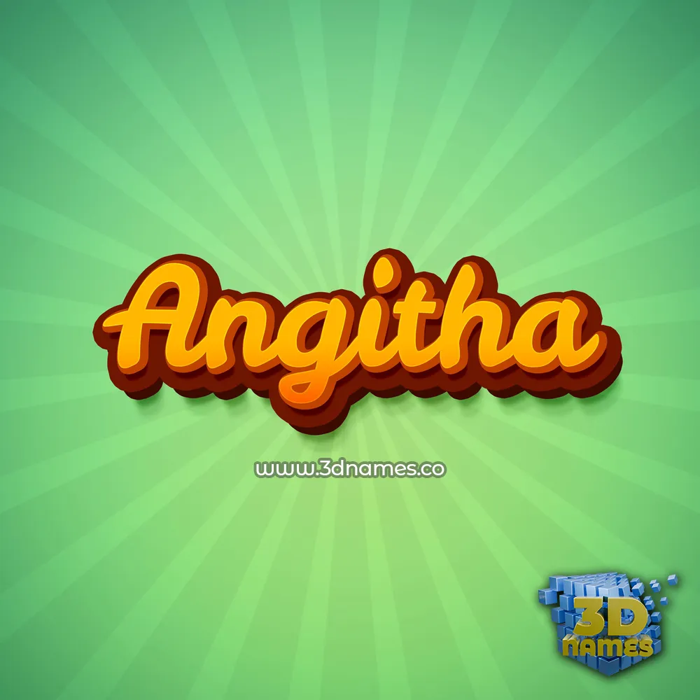 angitha in Green Rays style - 3D name wallpaper