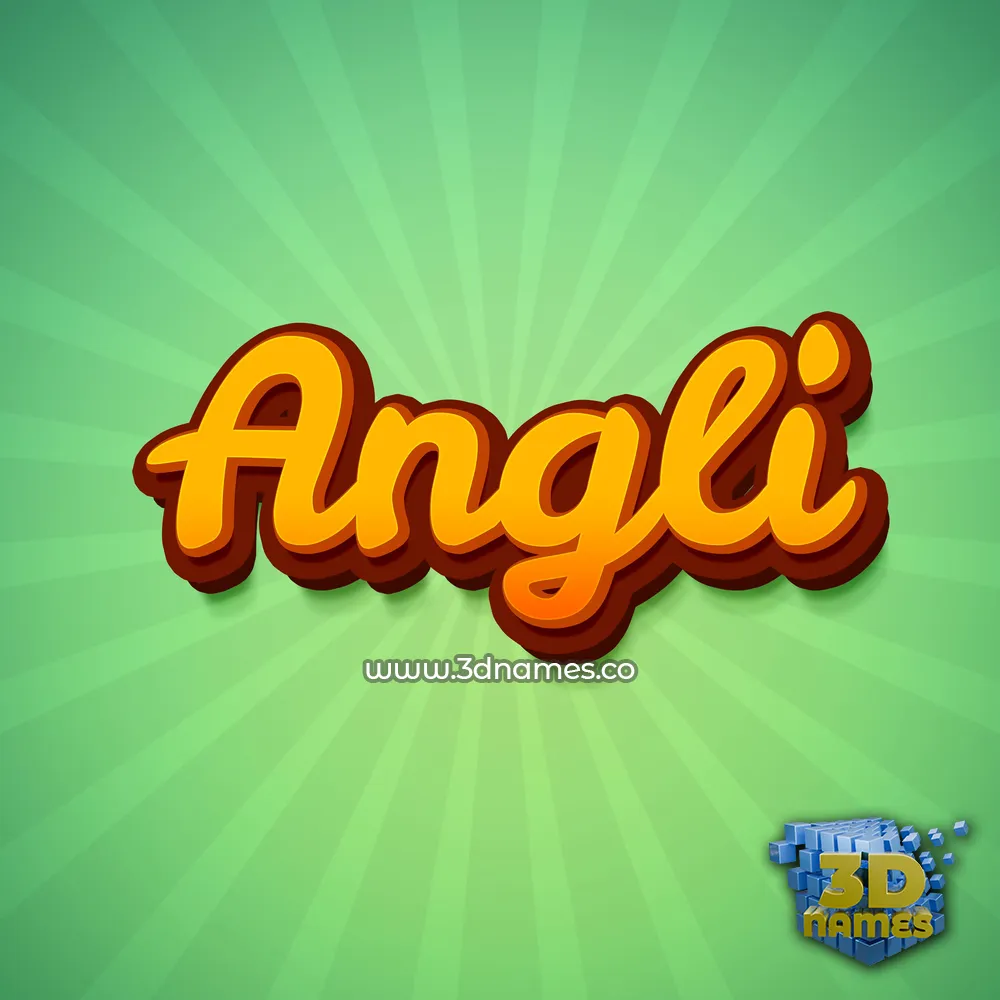 angli in Green Rays style - 3D name wallpaper