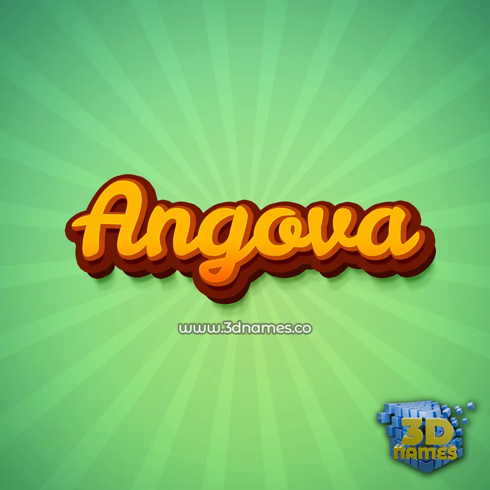 angova in Green Rays style - 3D name wallpaper
