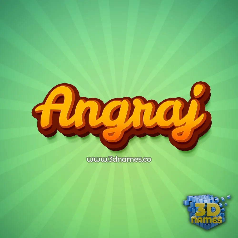 angraj in Green Rays style - 3D name wallpaper