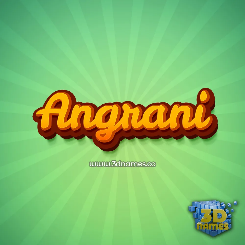 angrani in Green Rays style - 3D name wallpaper