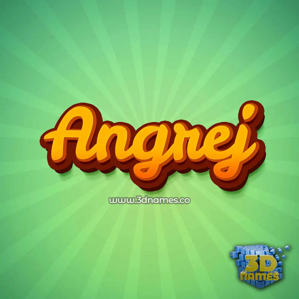angrej in Green Rays style - 3D name wallpaper