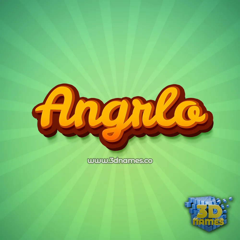 angrlo in Green Rays style - 3D name wallpaper