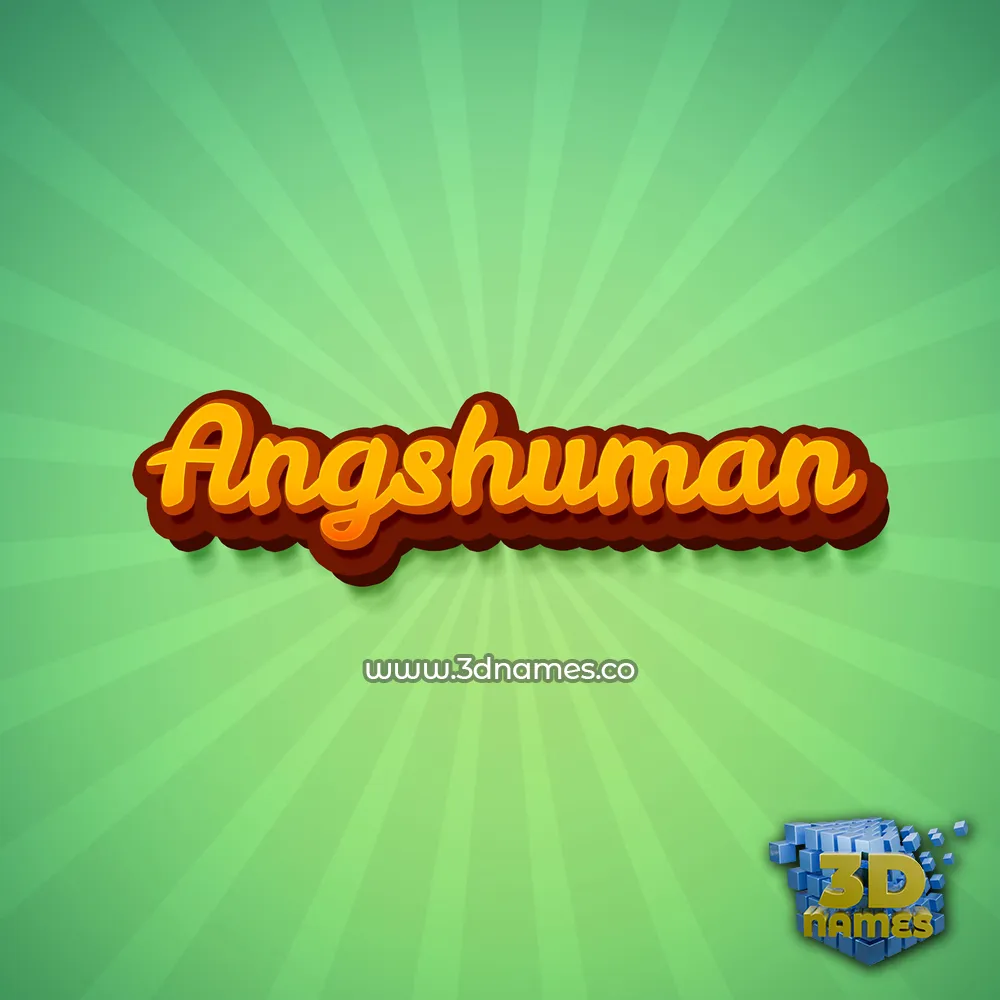 angshuman in Green Rays style - 3D name wallpaper