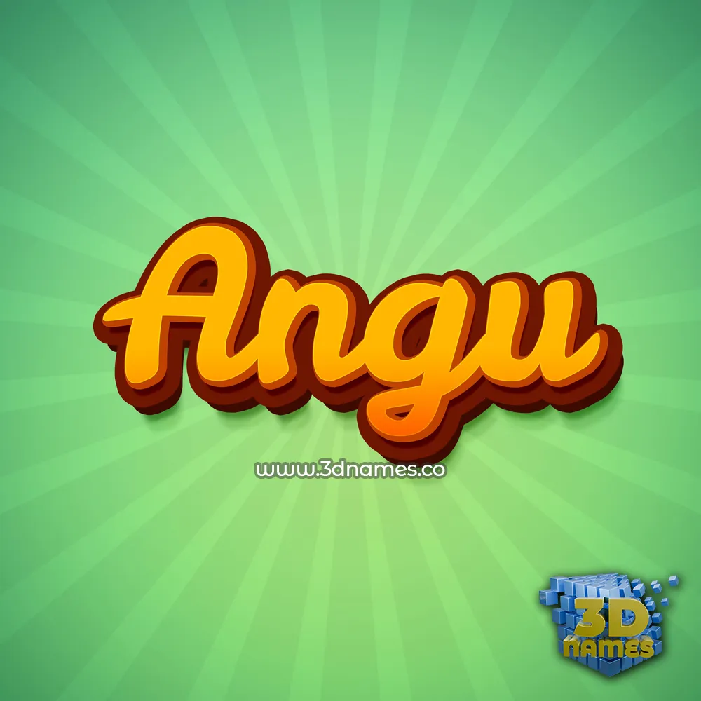 angu in Green Rays style - 3D name wallpaper