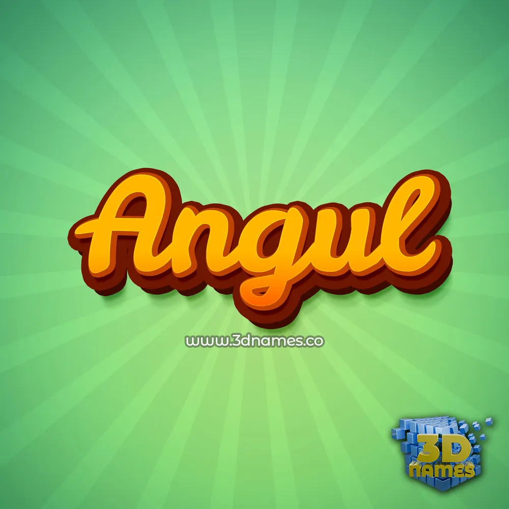 angul in Green Rays style - 3D name wallpaper