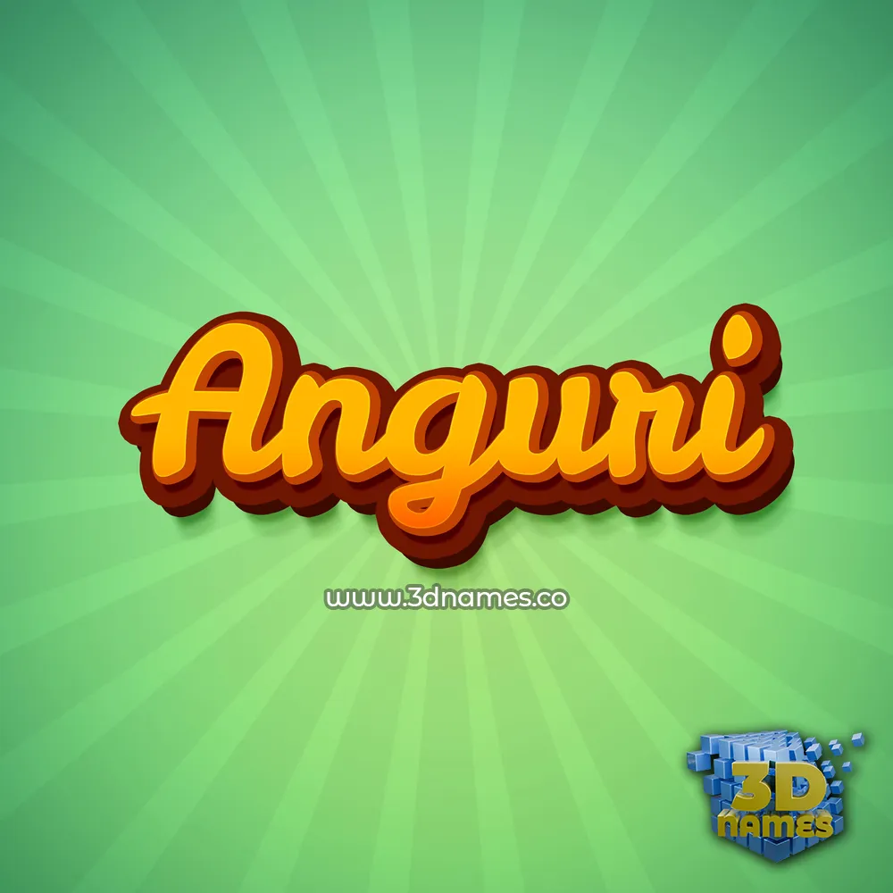 anguri in Green Rays style - 3D name wallpaper
