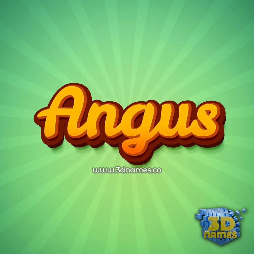 angus in Green Rays style - 3D name wallpaper