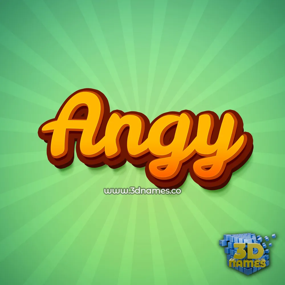 angy in Green Rays style - 3D name wallpaper