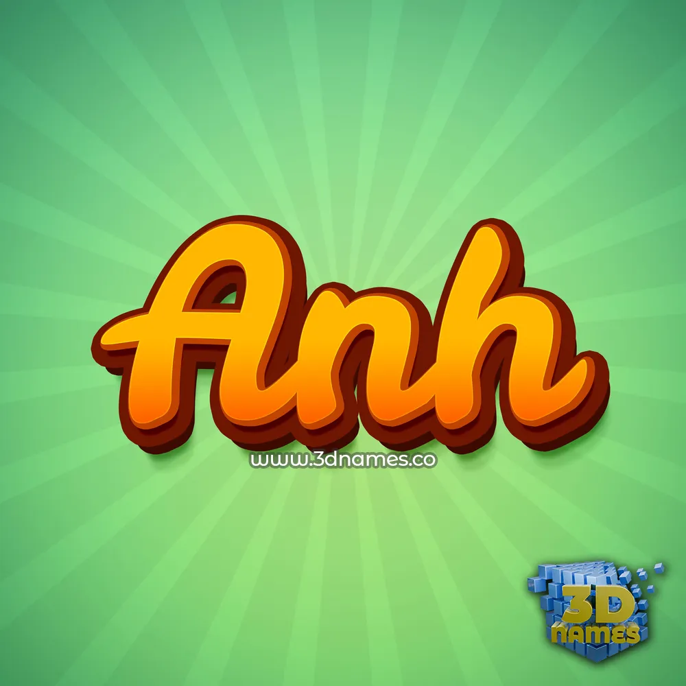 anh in Green Rays style - 3D name wallpaper