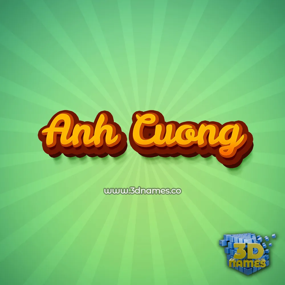 anh cuong in Green Rays style - 3D name wallpaper