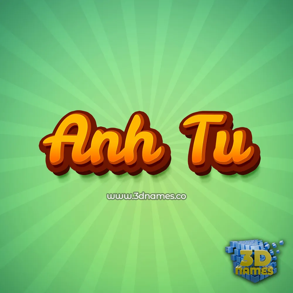 anh tu in Green Rays style - 3D name wallpaper