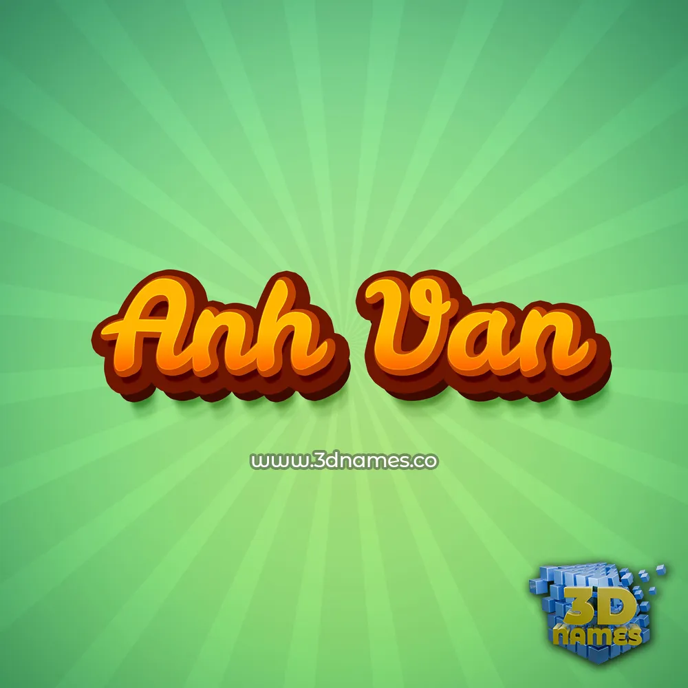 anh van in Green Rays style - 3D name wallpaper