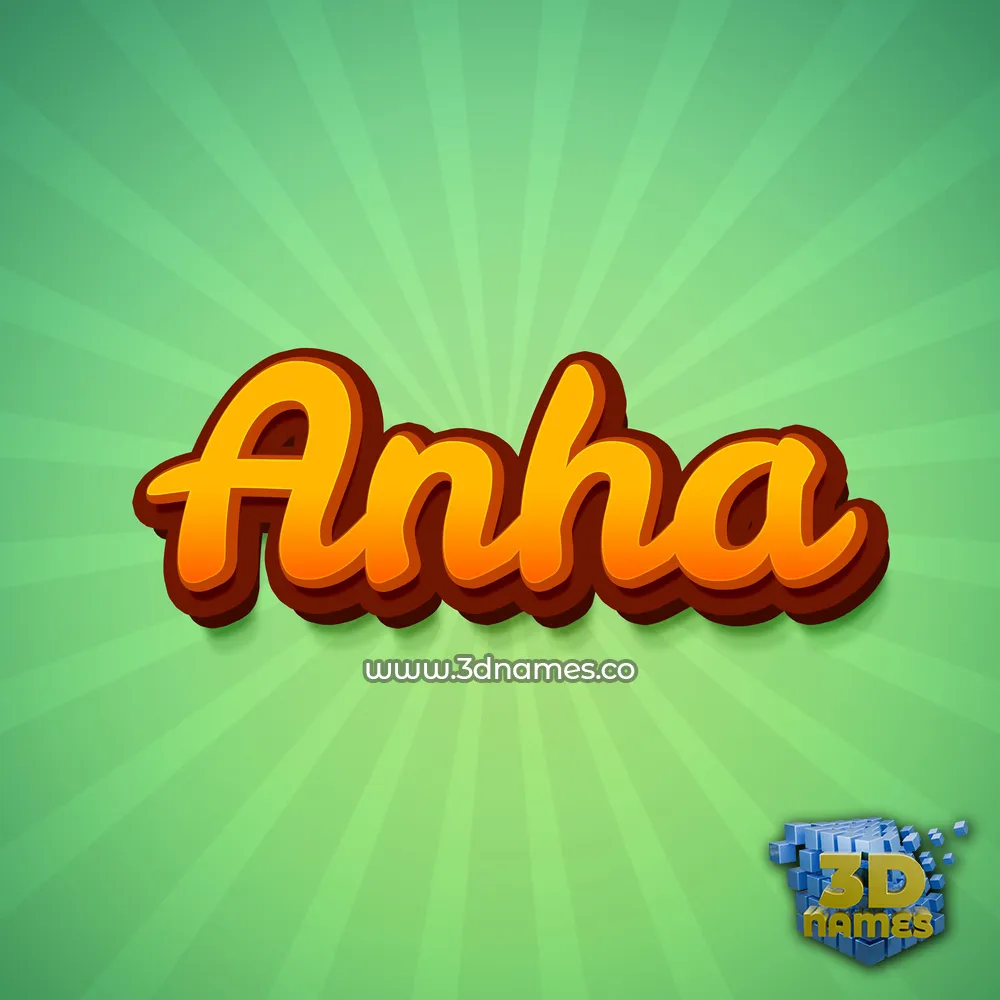 anha in Green Rays style - 3D name wallpaper