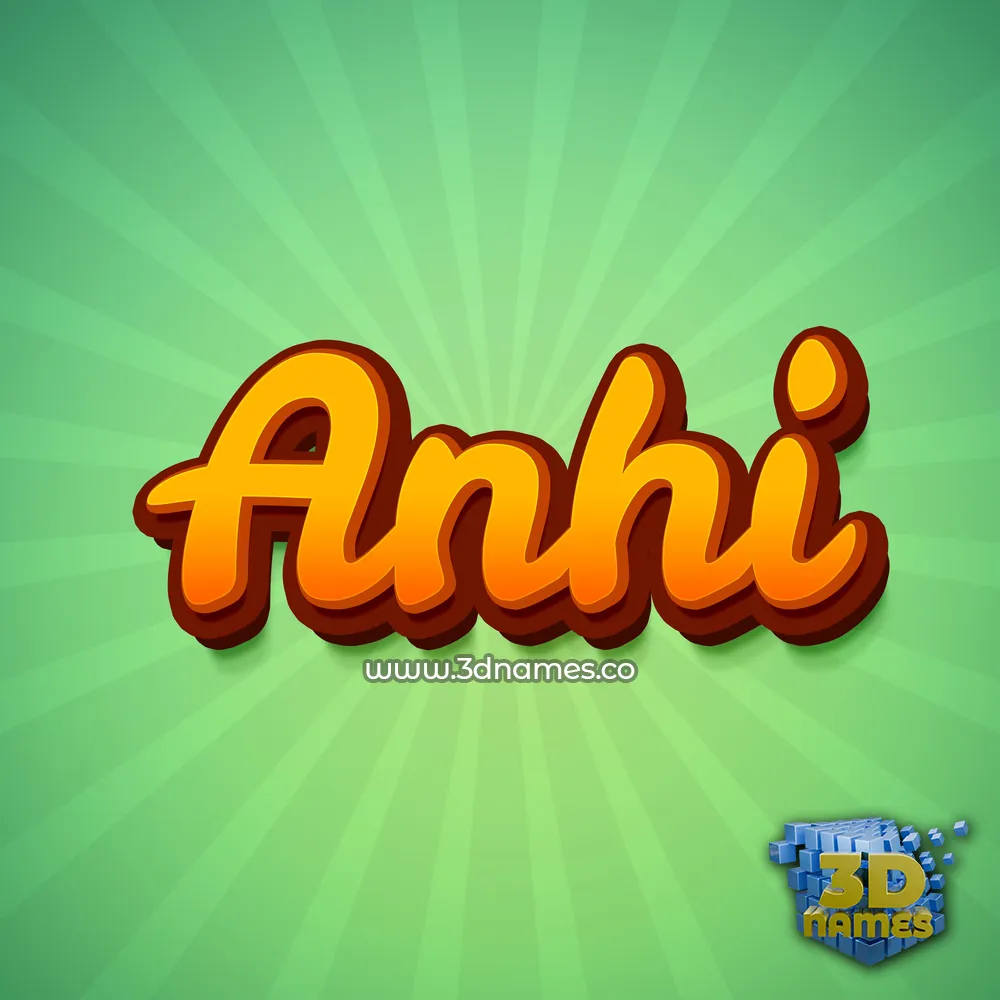 anhi in Green Rays style - 3D name wallpaper
