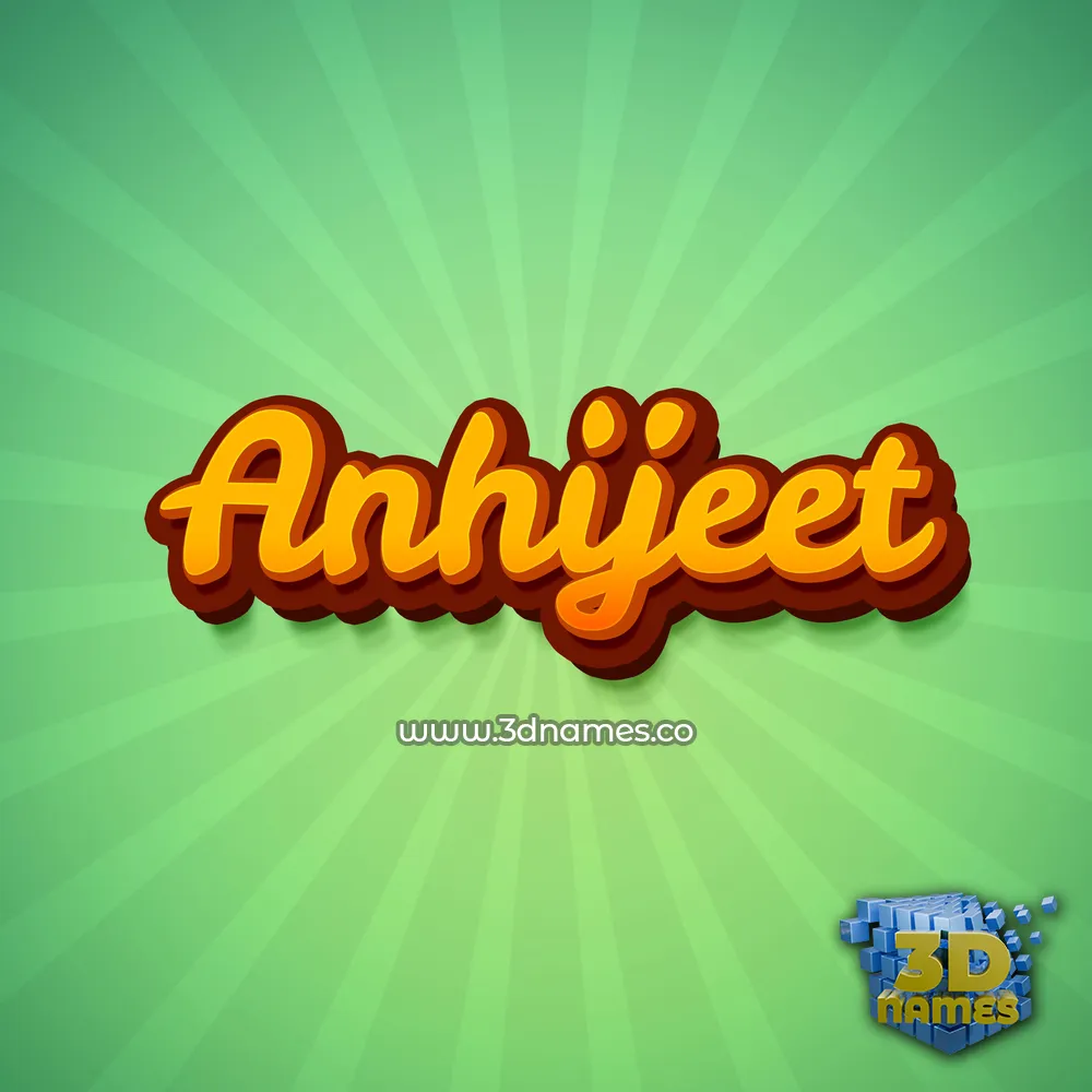 anhijeet in Green Rays style - 3D name wallpaper