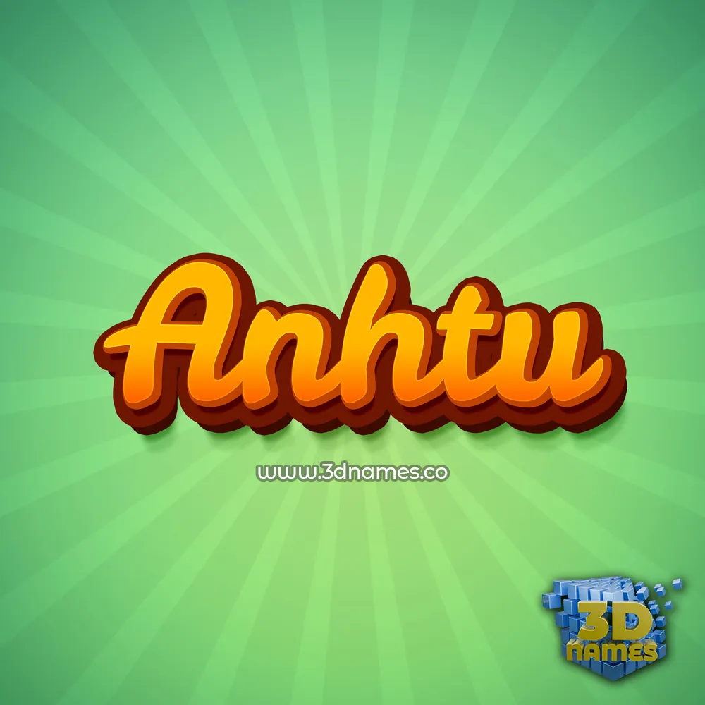anhtu in Green Rays style - 3D name wallpaper