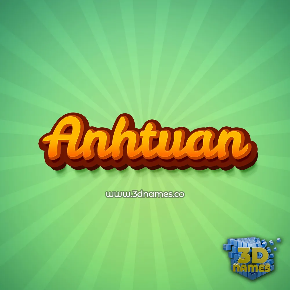 anhtuan in Green Rays style - 3D name wallpaper