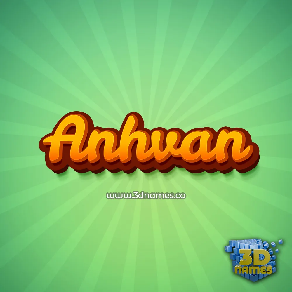 anhvan in Green Rays style - 3D name wallpaper