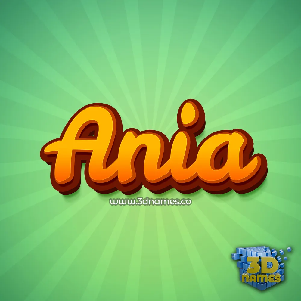 ania in Green Rays style - 3D name wallpaper