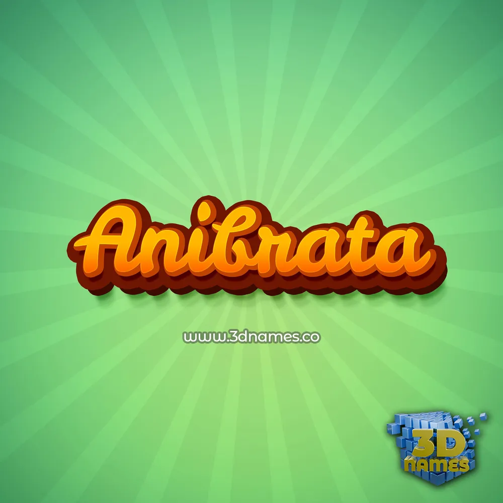 anibrata in Green Rays style - 3D name wallpaper