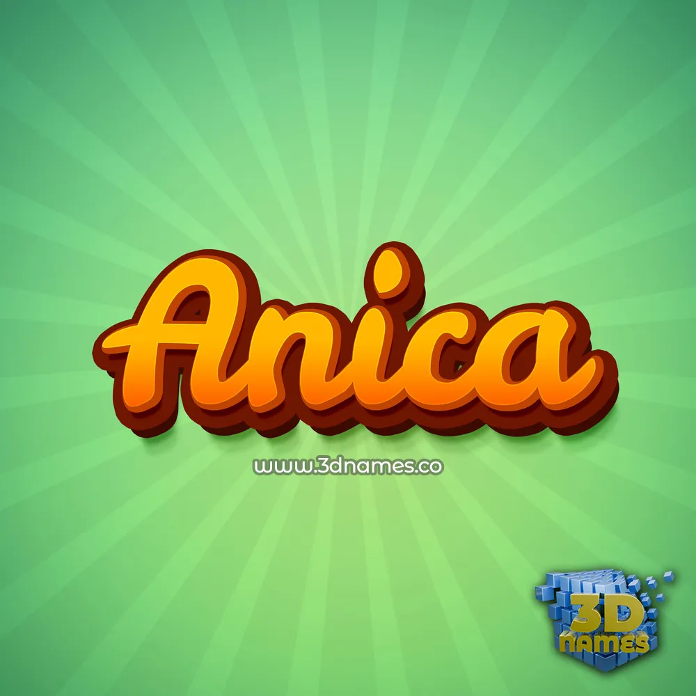 anica in Green Rays style - 3D name wallpaper