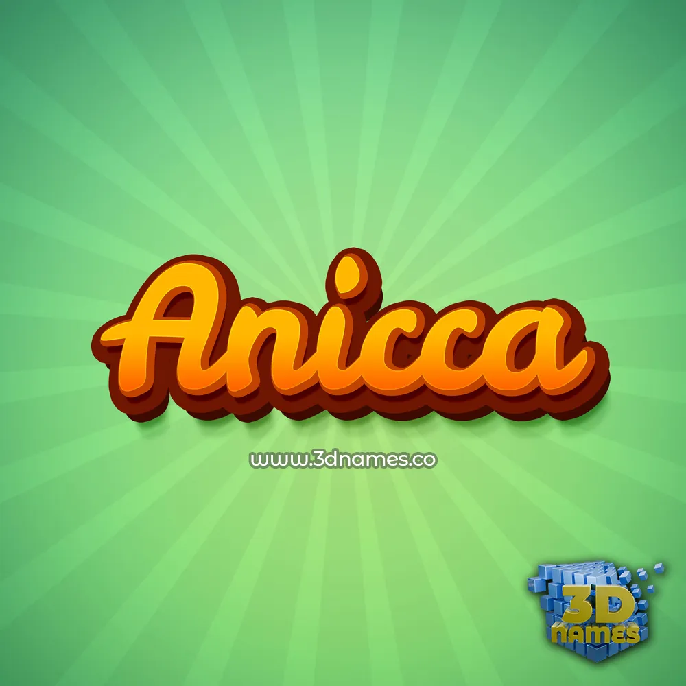 anicca in Green Rays style - 3D name wallpaper