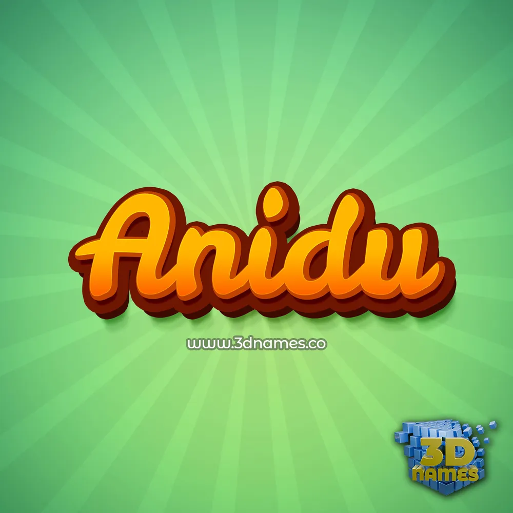 anidu in Green Rays style - 3D name wallpaper