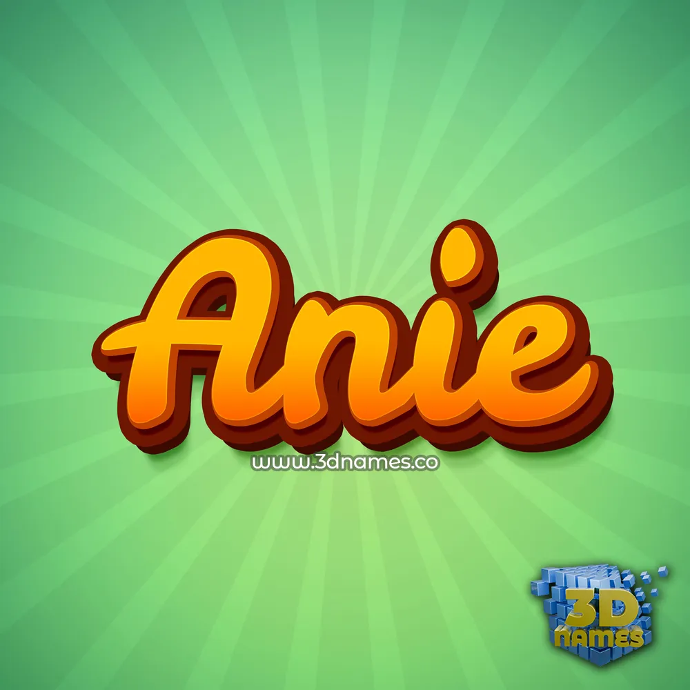 anie in Green Rays style - 3D name wallpaper