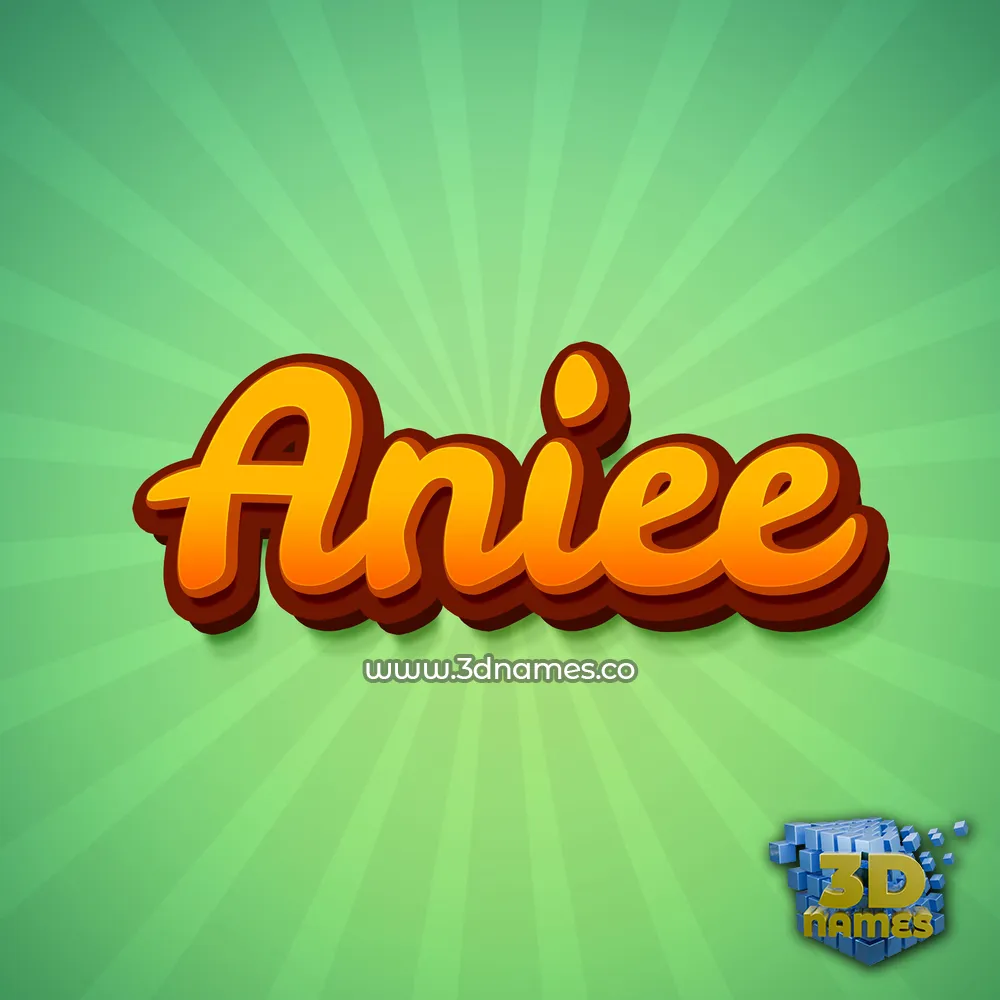 aniee in Green Rays style - 3D name wallpaper