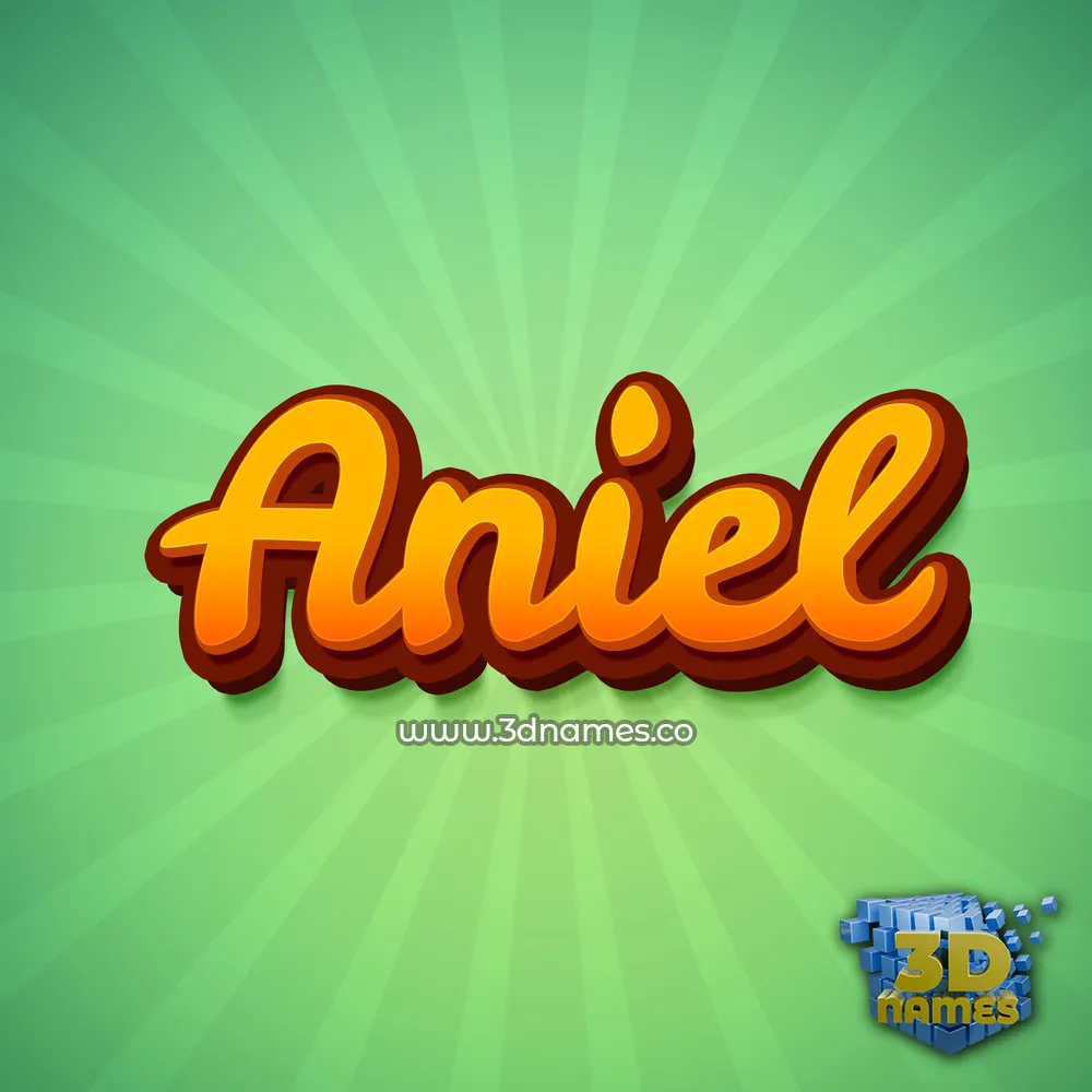 aniel in Green Rays style - 3D name wallpaper