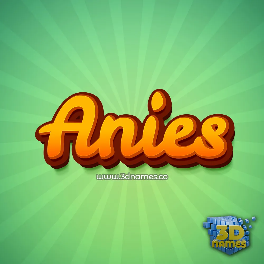 anies in Green Rays style - 3D name wallpaper