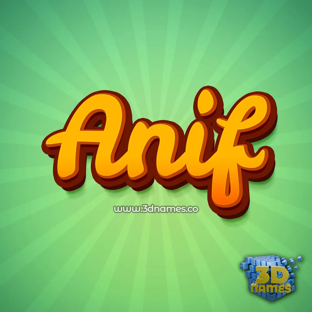 anif in Green Rays style - 3D name wallpaper