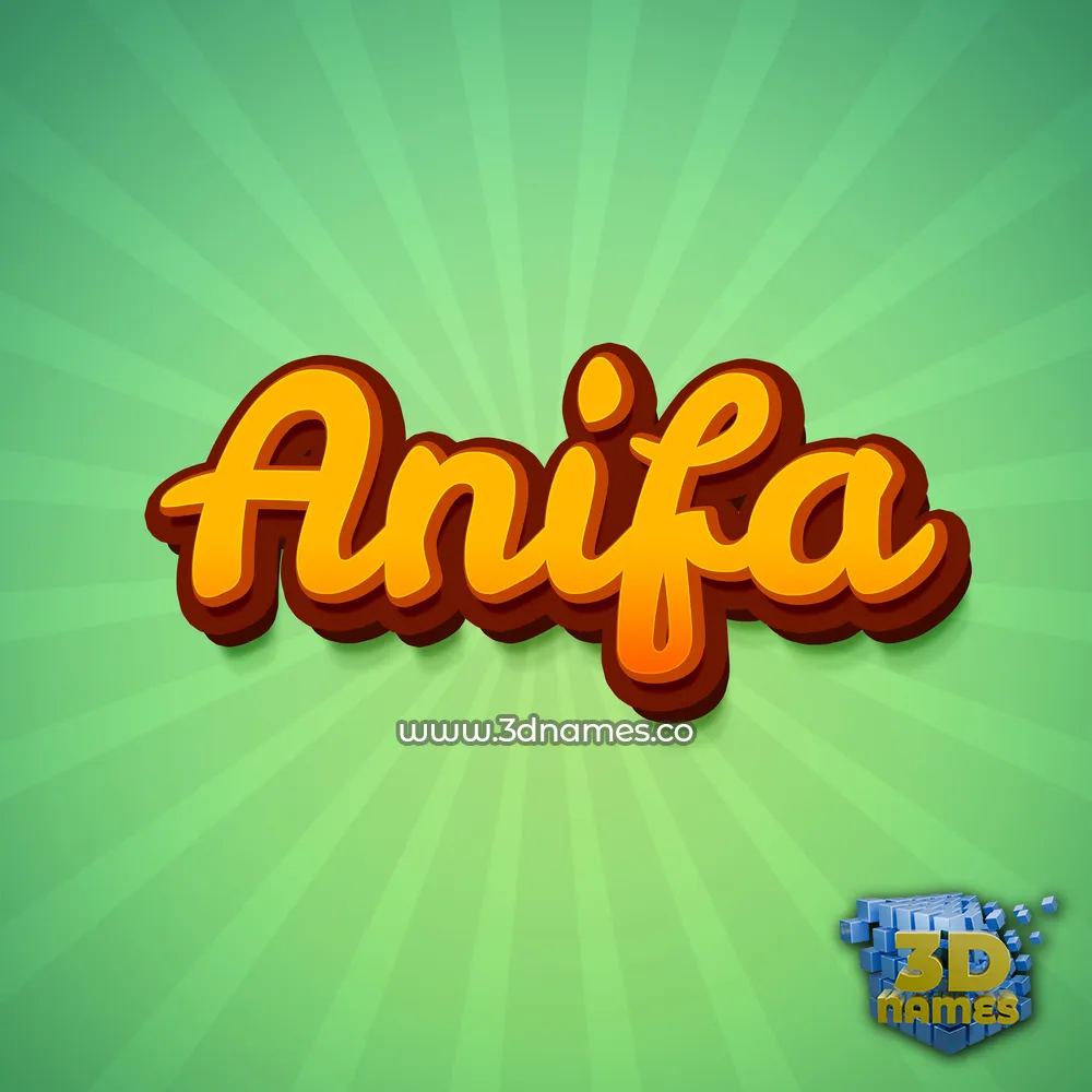 anifa in Green Rays style - 3D name wallpaper