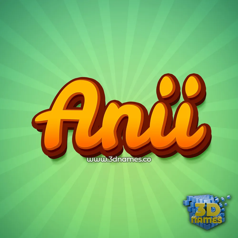 anii in Green Rays style - 3D name wallpaper