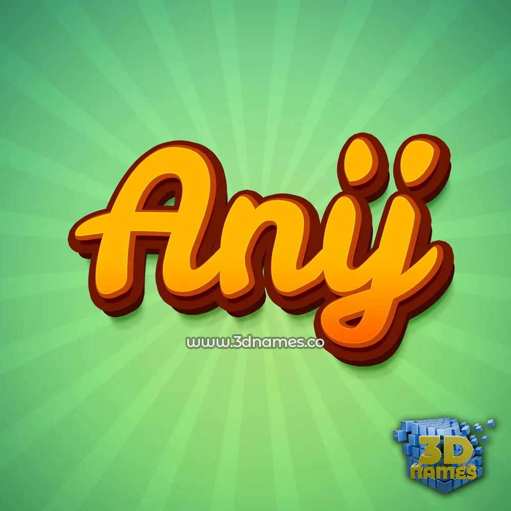 anij in Green Rays style - 3D name wallpaper