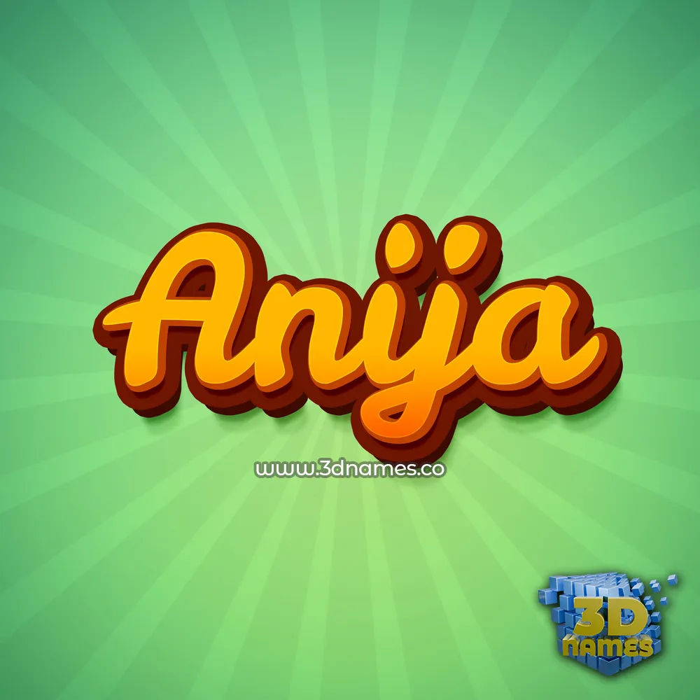 anija in Green Rays style - 3D name wallpaper