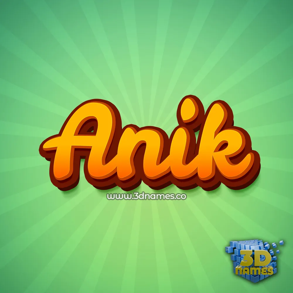 anik in Green Rays style - 3D name wallpaper