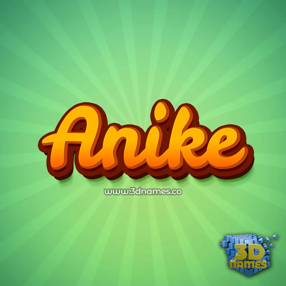 anike in Green Rays style - 3D name wallpaper