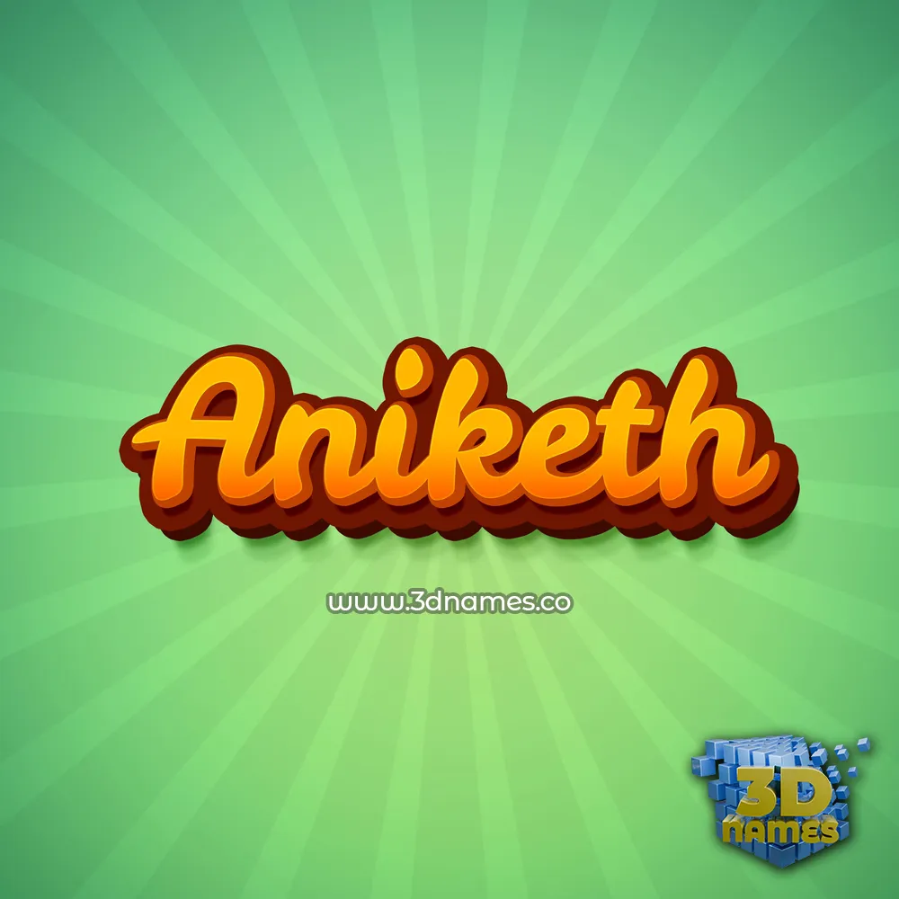 aniketh in Green Rays style - 3D name wallpaper