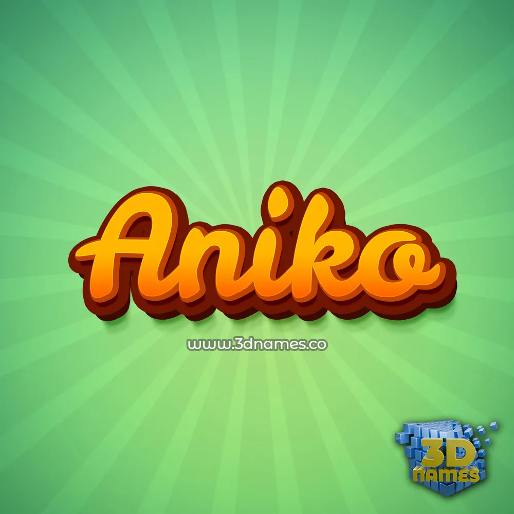 aniko in Green Rays style - 3D name wallpaper
