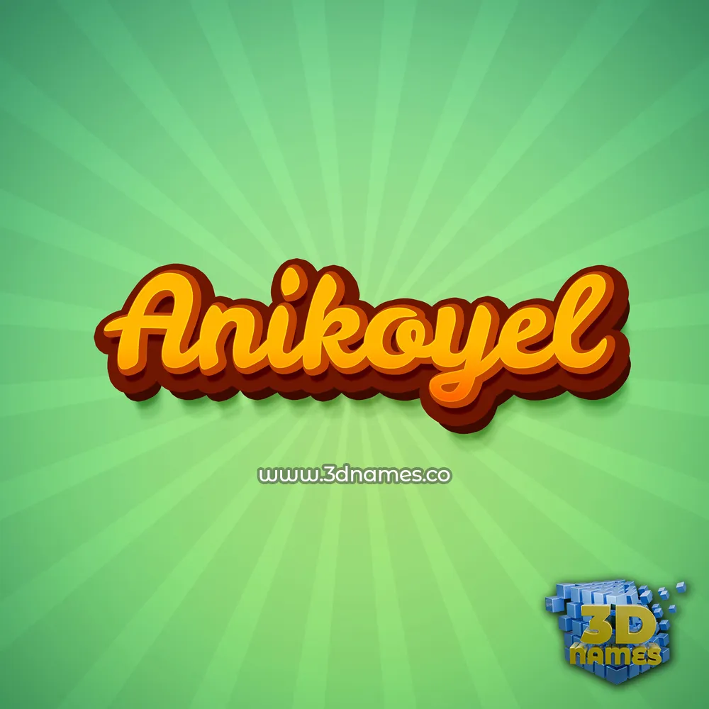 anikoyel in Green Rays style - 3D name wallpaper