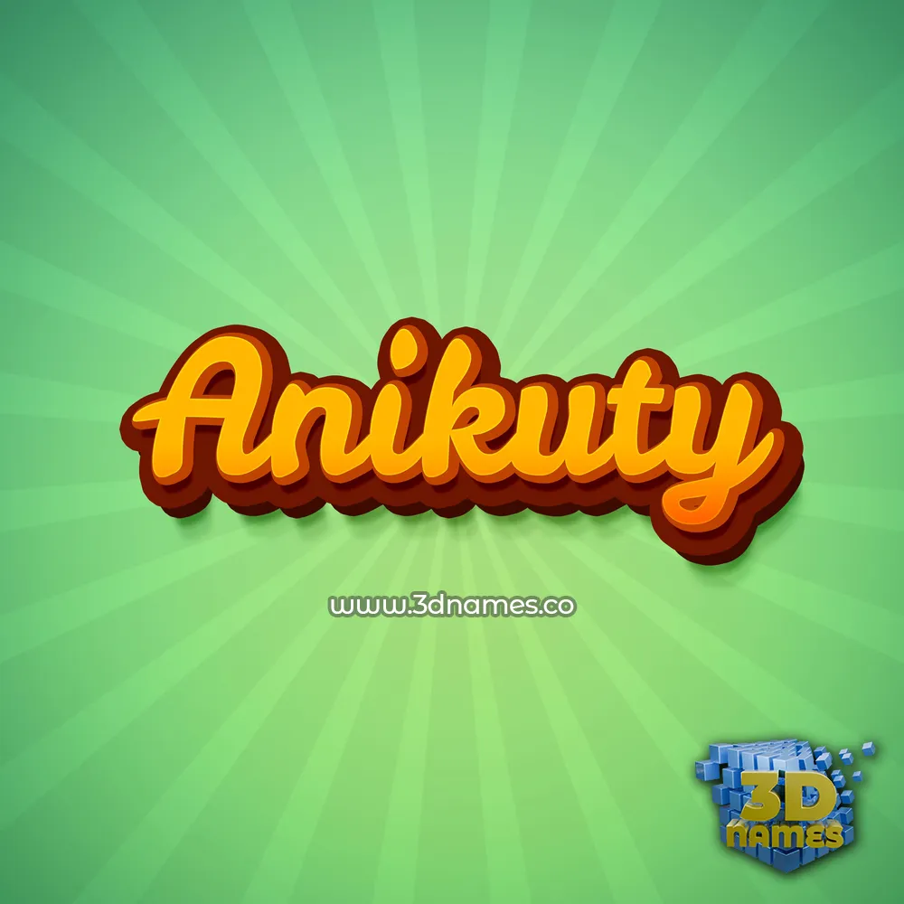 anikuty in Green Rays style - 3D name wallpaper