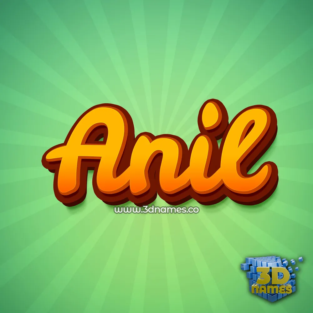 anil in Green Rays style - 3D name wallpaper
