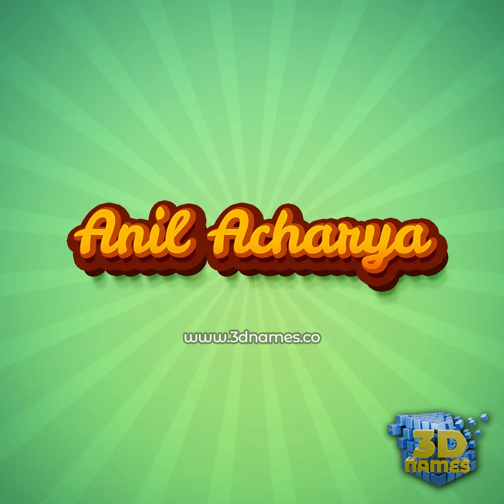 anil acharya in Green Rays style - 3D name wallpaper