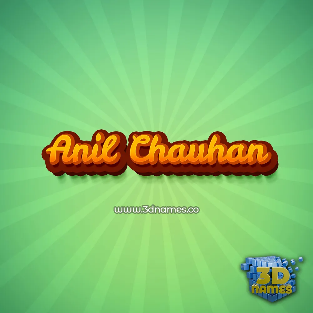 anil chauhan in Green Rays style - 3D name wallpaper